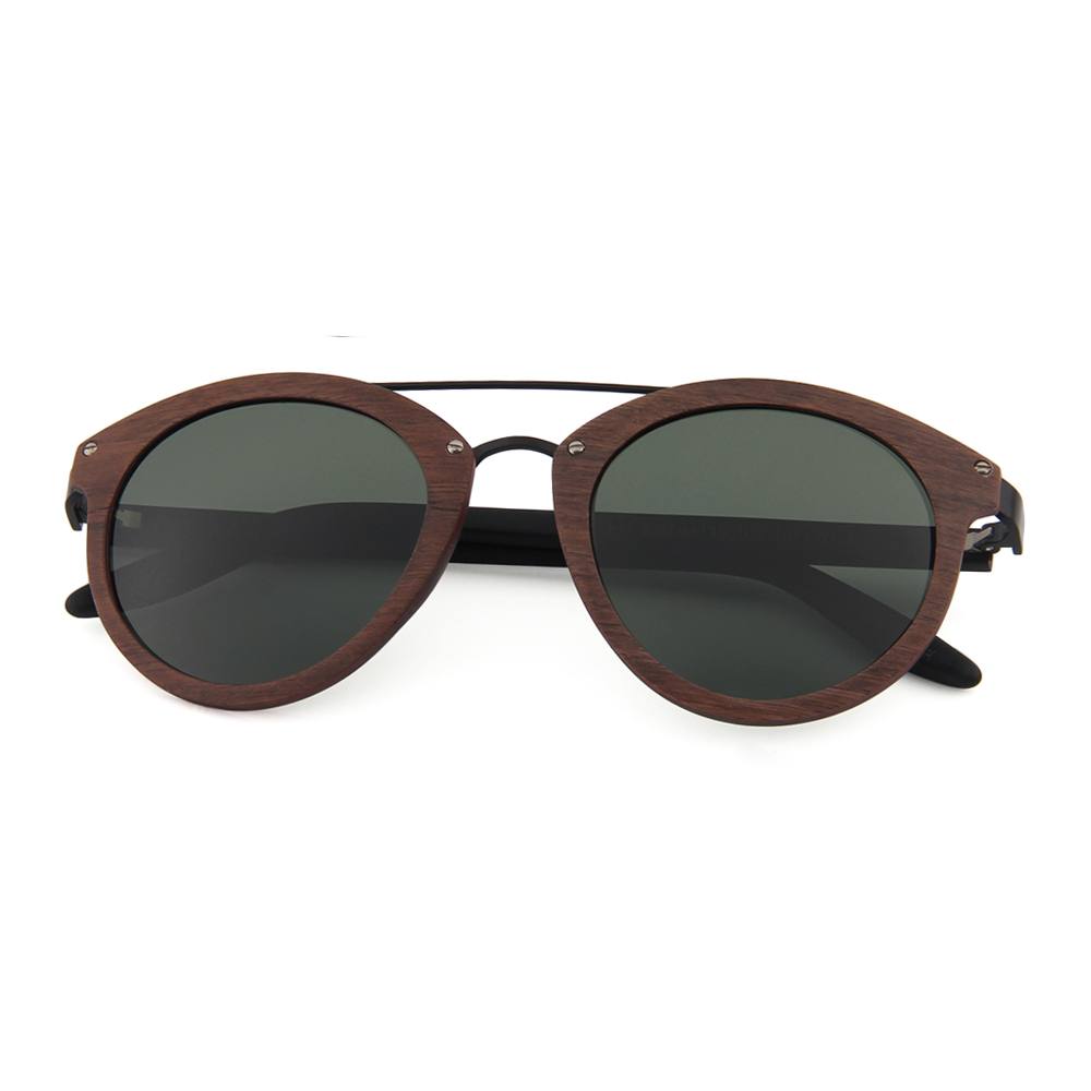 Arashi Walnut sunglasses by Kobe Afrika, product view 3