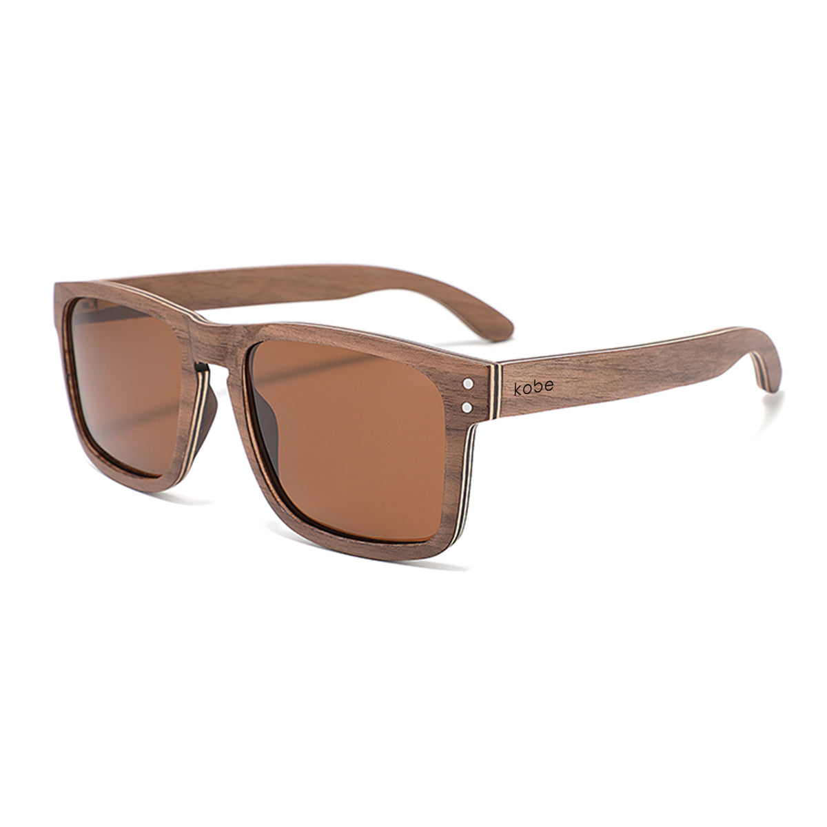 Fraser Walnut sunglasses by Kobe Afrika, product view 1
