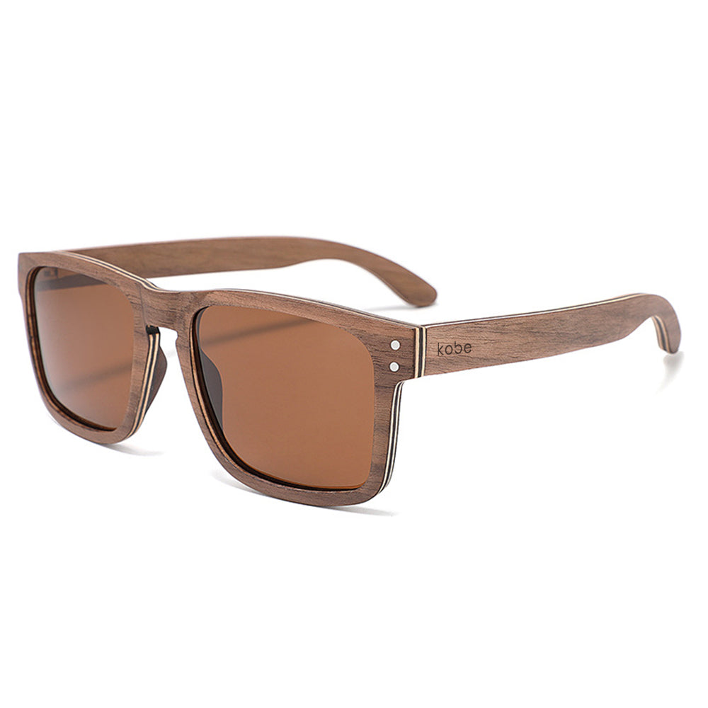 Fraser Walnut sunglasses by Kobe Afrika, product view 2