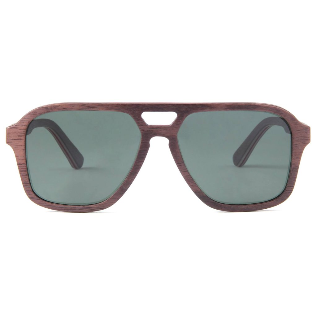 Pablo Walnut sunglasses by Kobe Afrika, product view 2