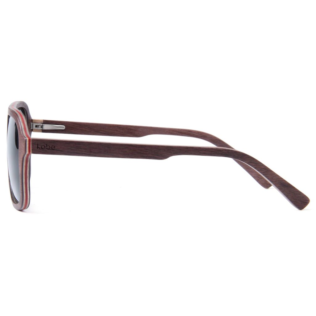 Pablo Walnut sunglasses by Kobe Afrika, product view 3